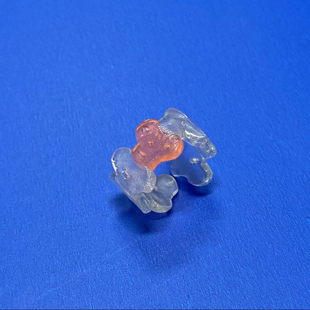 orange & clear bead ring